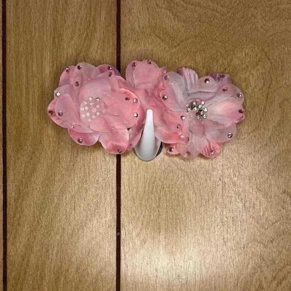 Girls Pink Tutu Sequin Dress Up Size 3T Small with Flower Hair Clip Weissman - Picture 3 of 6
